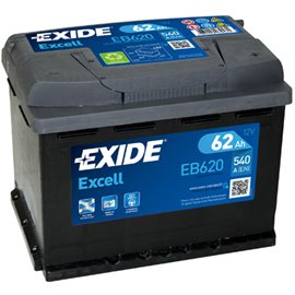 Akumulator Exide excell EB620 62Ah D+ 540A(EN) 242x175x190 62Ah